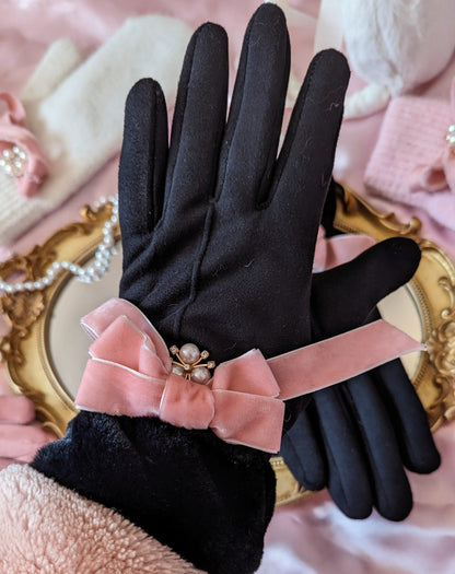 Elegant Faux Fur Trim Gloves