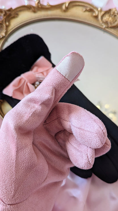 Elegant Faux Fur Trim Gloves