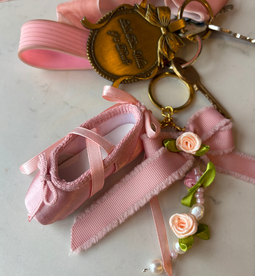 Ballet Slipper Keychain Charm