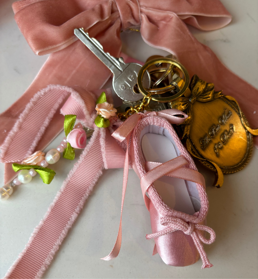 Ballet Slipper Keychain Charm